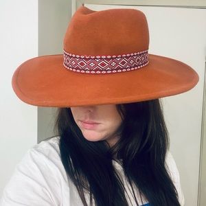 Orange Wide Brim Hat